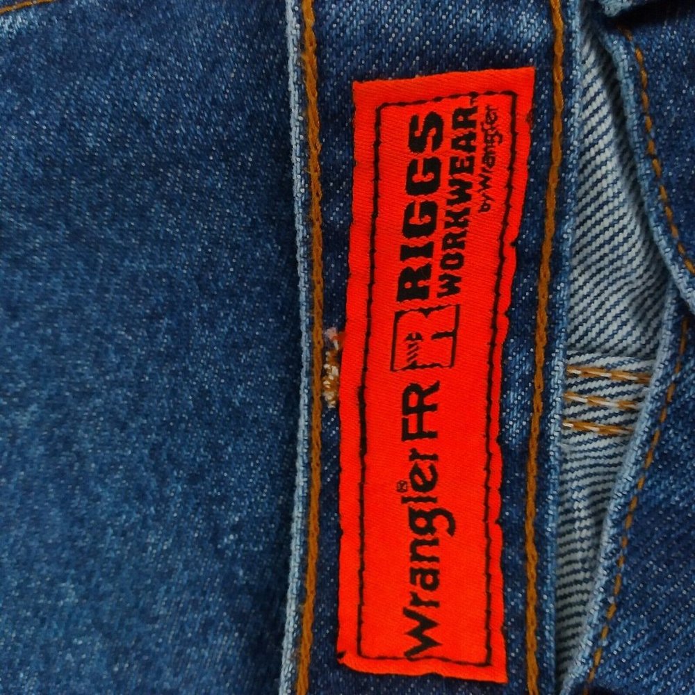 Wrangler FR Fire Resistant Riggs Workwear Carpenter Blue Cotton Jeans Size 32x30 - Picture 6 of 8